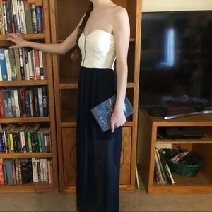 EUC Trac strapless maxi dress